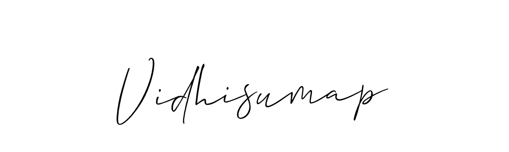 How to make Vidhisumap name signature. Use Allison_Script style for creating short signs online. This is the latest handwritten sign. Vidhisumap signature style 2 images and pictures png