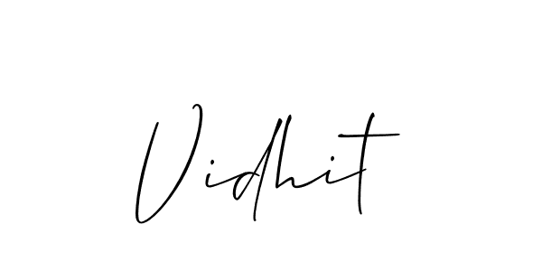 How to make Vidhit name signature. Use Allison_Script style for creating short signs online. This is the latest handwritten sign. Vidhit signature style 2 images and pictures png