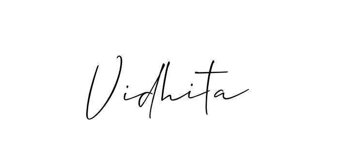 Create a beautiful signature design for name Vidhita. With this signature (Allison_Script) fonts, you can make a handwritten signature for free. Vidhita signature style 2 images and pictures png