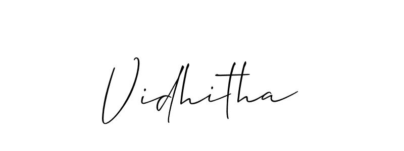 Create a beautiful signature design for name Vidhitha. With this signature (Allison_Script) fonts, you can make a handwritten signature for free. Vidhitha signature style 2 images and pictures png