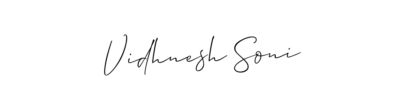 Design your own signature with our free online signature maker. With this signature software, you can create a handwritten (Allison_Script) signature for name Vidhnesh Soni. Vidhnesh Soni signature style 2 images and pictures png