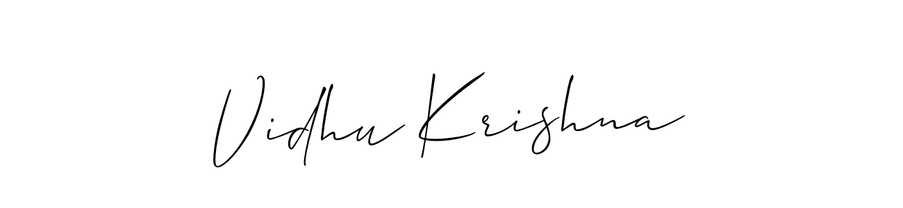 Similarly Allison_Script is the best handwritten signature design. Signature creator online .You can use it as an online autograph creator for name Vidhu Krishna. Vidhu Krishna signature style 2 images and pictures png