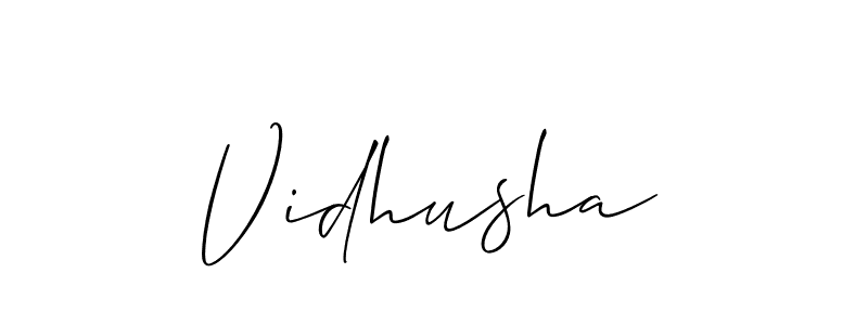 Create a beautiful signature design for name Vidhusha. With this signature (Allison_Script) fonts, you can make a handwritten signature for free. Vidhusha signature style 2 images and pictures png