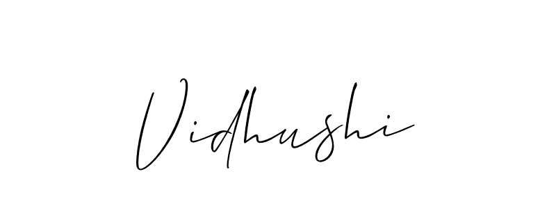 Design your own signature with our free online signature maker. With this signature software, you can create a handwritten (Allison_Script) signature for name Vidhushi. Vidhushi signature style 2 images and pictures png