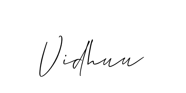 The best way (Allison_Script) to make a short signature is to pick only two or three words in your name. The name Vidhuu include a total of six letters. For converting this name. Vidhuu signature style 2 images and pictures png