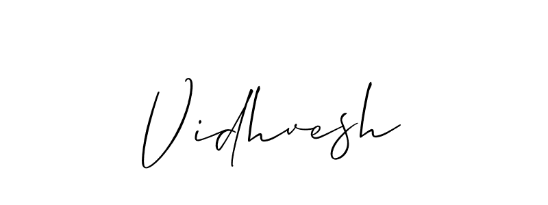 Use a signature maker to create a handwritten signature online. With this signature software, you can design (Allison_Script) your own signature for name Vidhvesh. Vidhvesh signature style 2 images and pictures png