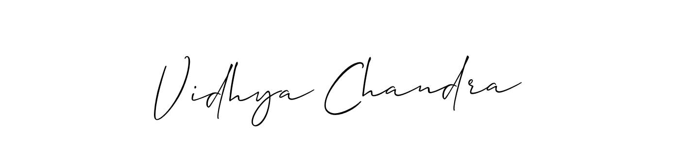 Use a signature maker to create a handwritten signature online. With this signature software, you can design (Allison_Script) your own signature for name Vidhya Chandra. Vidhya Chandra signature style 2 images and pictures png