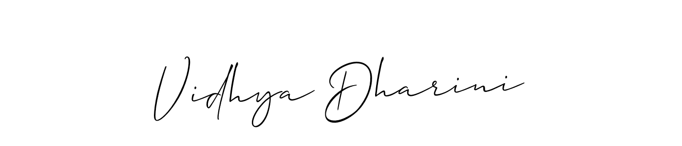 How to make Vidhya Dharini name signature. Use Allison_Script style for creating short signs online. This is the latest handwritten sign. Vidhya Dharini signature style 2 images and pictures png