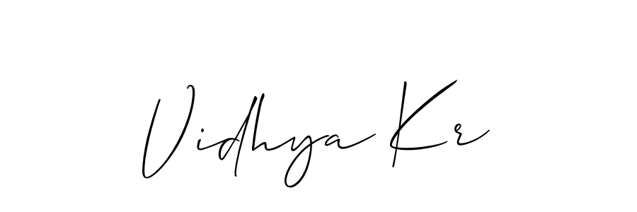 You should practise on your own different ways (Allison_Script) to write your name (Vidhya Kr) in signature. don't let someone else do it for you. Vidhya Kr signature style 2 images and pictures png