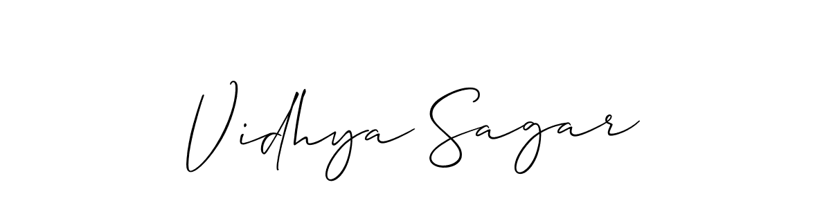 Create a beautiful signature design for name Vidhya Sagar. With this signature (Allison_Script) fonts, you can make a handwritten signature for free. Vidhya Sagar signature style 2 images and pictures png