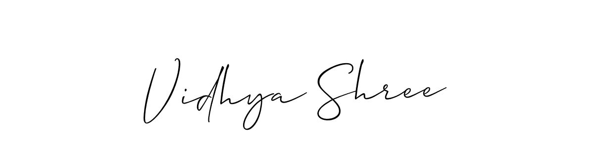 Allison_Script is a professional signature style that is perfect for those who want to add a touch of class to their signature. It is also a great choice for those who want to make their signature more unique. Get Vidhya Shree name to fancy signature for free. Vidhya Shree signature style 2 images and pictures png