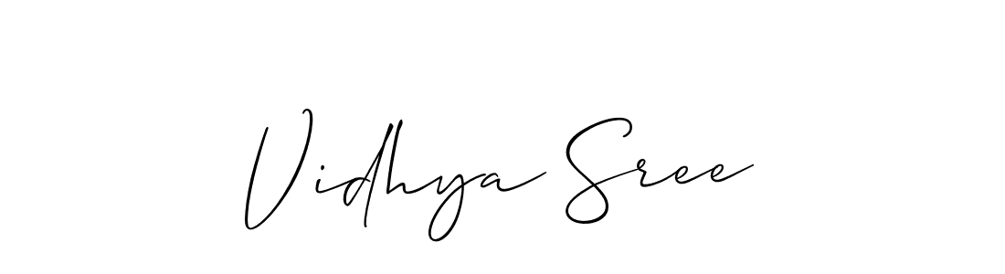 Also You can easily find your signature by using the search form. We will create Vidhya Sree name handwritten signature images for you free of cost using Allison_Script sign style. Vidhya Sree signature style 2 images and pictures png