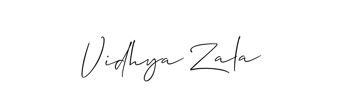How to make Vidhya Zala name signature. Use Allison_Script style for creating short signs online. This is the latest handwritten sign. Vidhya Zala signature style 2 images and pictures png