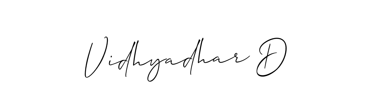 How to make Vidhyadhar D signature? Allison_Script is a professional autograph style. Create handwritten signature for Vidhyadhar D name. Vidhyadhar D signature style 2 images and pictures png