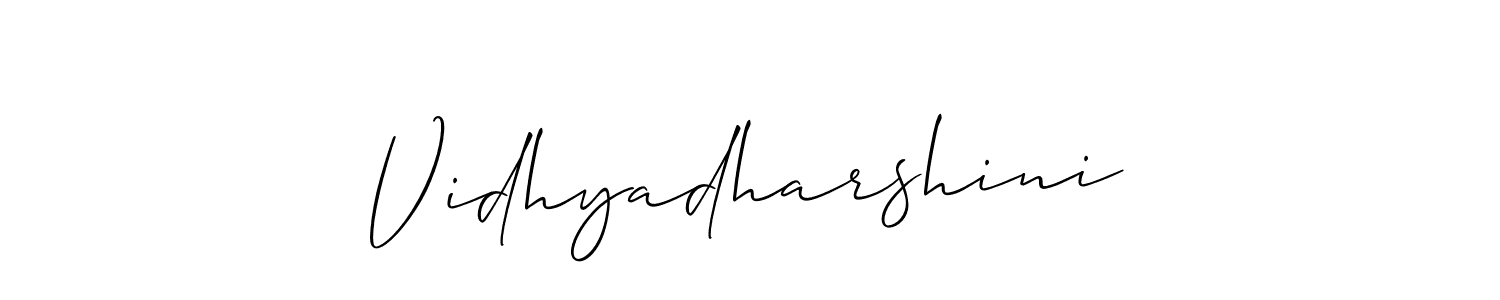 Make a beautiful signature design for name Vidhyadharshini. With this signature (Allison_Script) style, you can create a handwritten signature for free. Vidhyadharshini signature style 2 images and pictures png