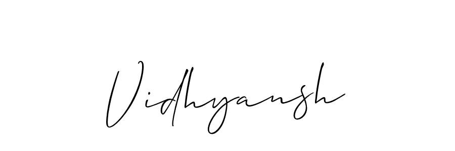 if you are searching for the best signature style for your name Vidhyansh. so please give up your signature search. here we have designed multiple signature styles  using Allison_Script. Vidhyansh signature style 2 images and pictures png