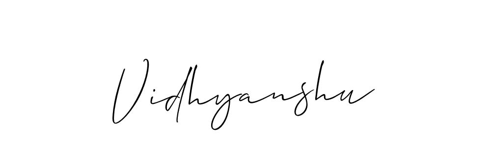 Similarly Allison_Script is the best handwritten signature design. Signature creator online .You can use it as an online autograph creator for name Vidhyanshu. Vidhyanshu signature style 2 images and pictures png