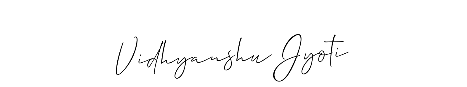 How to make Vidhyanshu Jyoti name signature. Use Allison_Script style for creating short signs online. This is the latest handwritten sign. Vidhyanshu Jyoti signature style 2 images and pictures png