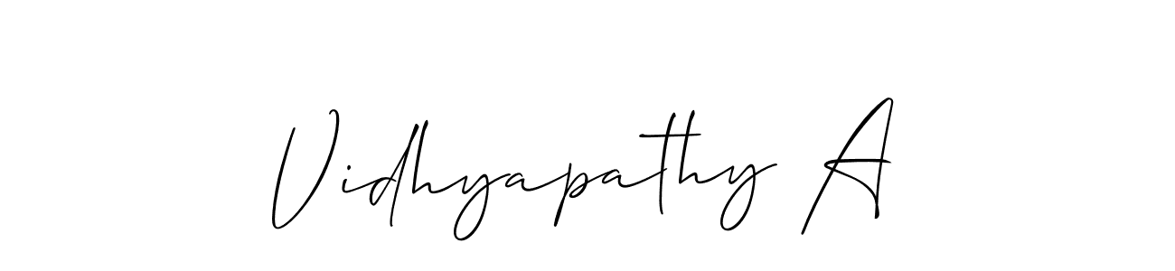 How to make Vidhyapathy A signature? Allison_Script is a professional autograph style. Create handwritten signature for Vidhyapathy A name. Vidhyapathy A signature style 2 images and pictures png