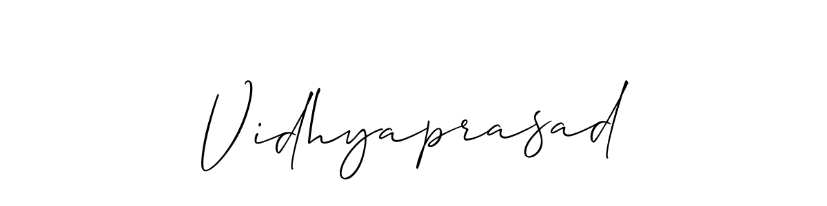Also You can easily find your signature by using the search form. We will create Vidhyaprasad name handwritten signature images for you free of cost using Allison_Script sign style. Vidhyaprasad signature style 2 images and pictures png