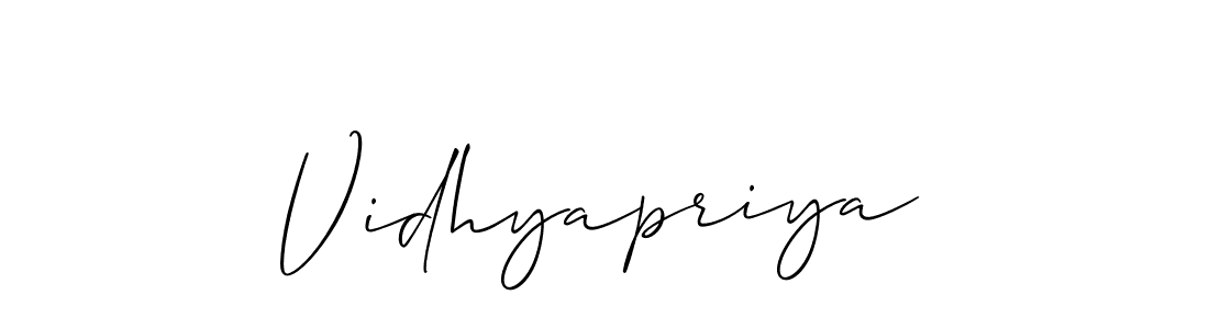 You can use this online signature creator to create a handwritten signature for the name Vidhyapriya. This is the best online autograph maker. Vidhyapriya signature style 2 images and pictures png