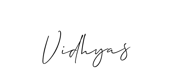 The best way (Allison_Script) to make a short signature is to pick only two or three words in your name. The name Vidhyas include a total of six letters. For converting this name. Vidhyas signature style 2 images and pictures png