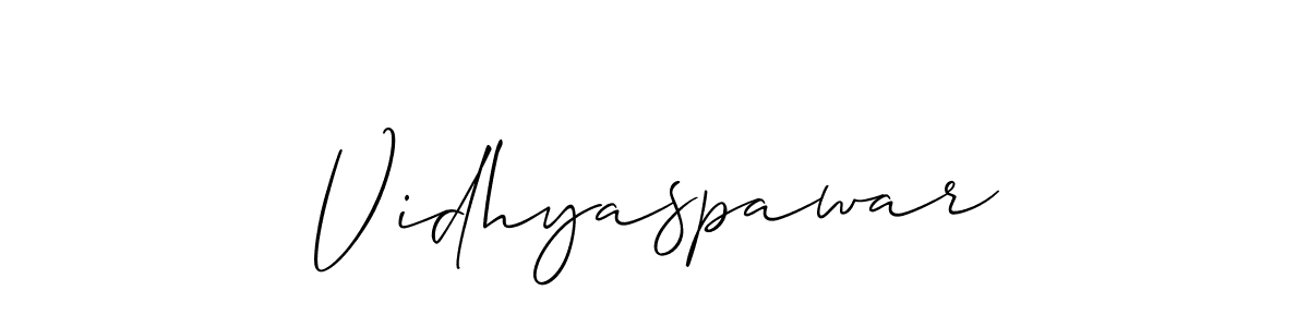 How to make Vidhyaspawar signature? Allison_Script is a professional autograph style. Create handwritten signature for Vidhyaspawar name. Vidhyaspawar signature style 2 images and pictures png