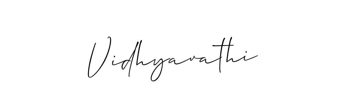 How to make Vidhyavathi signature? Allison_Script is a professional autograph style. Create handwritten signature for Vidhyavathi name. Vidhyavathi signature style 2 images and pictures png