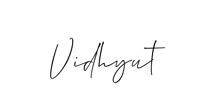 Also You can easily find your signature by using the search form. We will create Vidhyut name handwritten signature images for you free of cost using Allison_Script sign style. Vidhyut signature style 2 images and pictures png