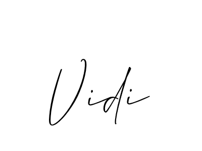 How to Draw Vidi signature style? Allison_Script is a latest design signature styles for name Vidi. Vidi signature style 2 images and pictures png