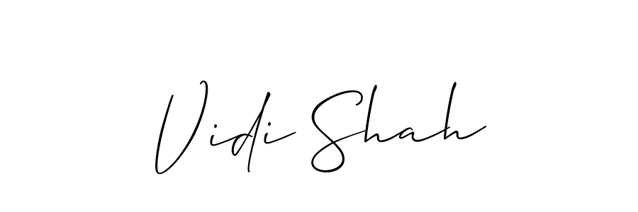 How to Draw Vidi Shah signature style? Allison_Script is a latest design signature styles for name Vidi Shah. Vidi Shah signature style 2 images and pictures png
