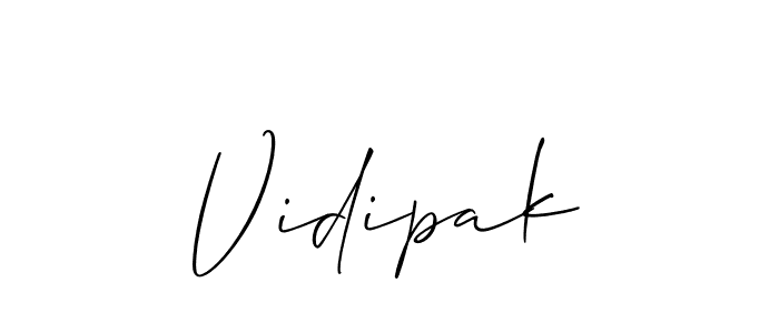 Vidipak stylish signature style. Best Handwritten Sign (Allison_Script) for my name. Handwritten Signature Collection Ideas for my name Vidipak. Vidipak signature style 2 images and pictures png