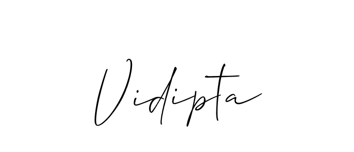 How to make Vidipta name signature. Use Allison_Script style for creating short signs online. This is the latest handwritten sign. Vidipta signature style 2 images and pictures png