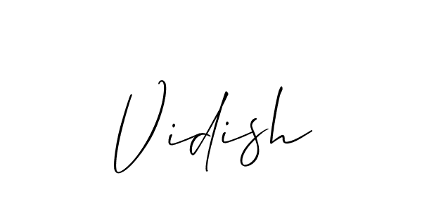 The best way (Allison_Script) to make a short signature is to pick only two or three words in your name. The name Vidish include a total of six letters. For converting this name. Vidish signature style 2 images and pictures png