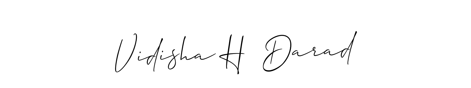 Vidisha H  Darad stylish signature style. Best Handwritten Sign (Allison_Script) for my name. Handwritten Signature Collection Ideas for my name Vidisha H  Darad. Vidisha H  Darad signature style 2 images and pictures png