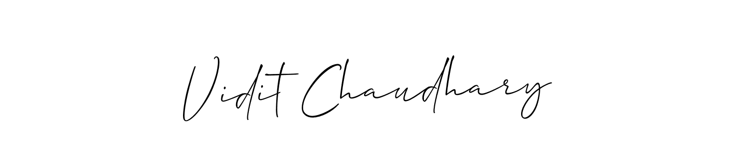 Create a beautiful signature design for name Vidit Chaudhary. With this signature (Allison_Script) fonts, you can make a handwritten signature for free. Vidit Chaudhary signature style 2 images and pictures png