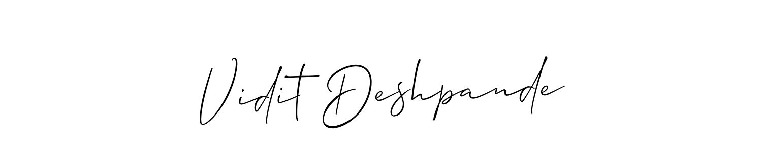 How to Draw Vidit Deshpande signature style? Allison_Script is a latest design signature styles for name Vidit Deshpande. Vidit Deshpande signature style 2 images and pictures png
