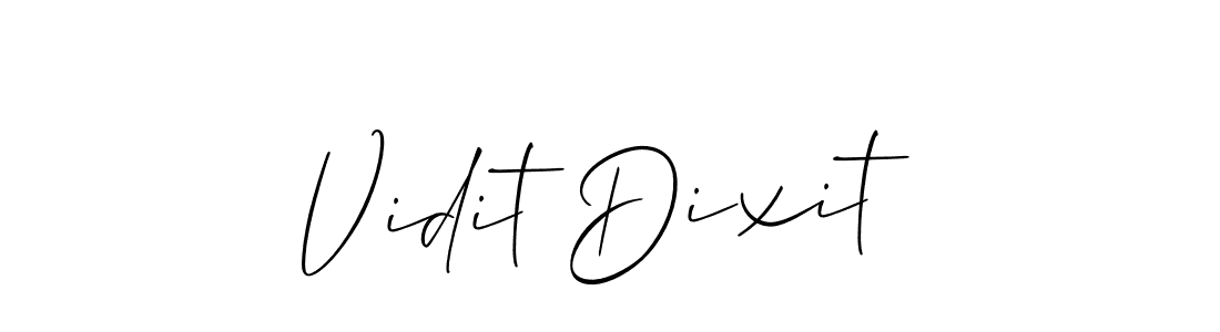 Make a beautiful signature design for name Vidit Dixit. With this signature (Allison_Script) style, you can create a handwritten signature for free. Vidit Dixit signature style 2 images and pictures png