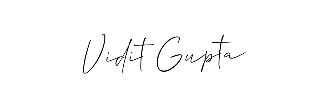 Allison_Script is a professional signature style that is perfect for those who want to add a touch of class to their signature. It is also a great choice for those who want to make their signature more unique. Get Vidit Gupta name to fancy signature for free. Vidit Gupta signature style 2 images and pictures png