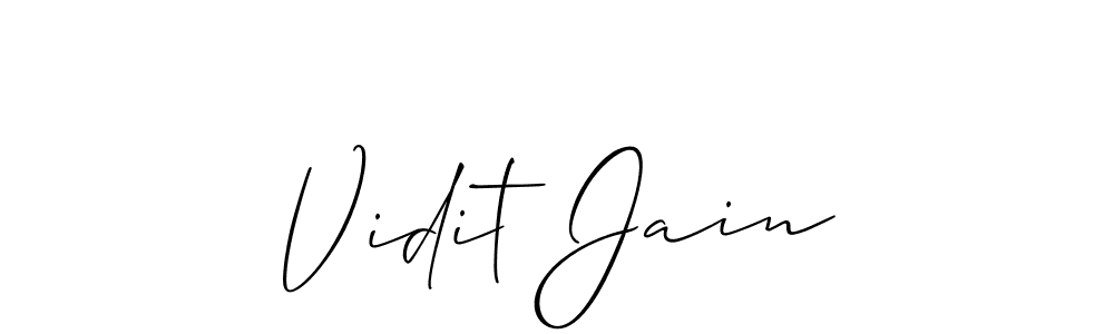 Vidit Jain stylish signature style. Best Handwritten Sign (Allison_Script) for my name. Handwritten Signature Collection Ideas for my name Vidit Jain. Vidit Jain signature style 2 images and pictures png
