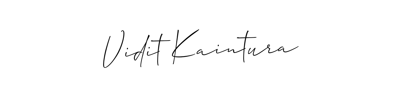Create a beautiful signature design for name Vidit Kaintura. With this signature (Allison_Script) fonts, you can make a handwritten signature for free. Vidit Kaintura signature style 2 images and pictures png