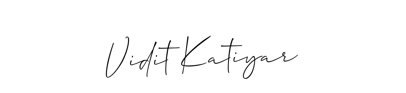 Vidit Katiyar stylish signature style. Best Handwritten Sign (Allison_Script) for my name. Handwritten Signature Collection Ideas for my name Vidit Katiyar. Vidit Katiyar signature style 2 images and pictures png