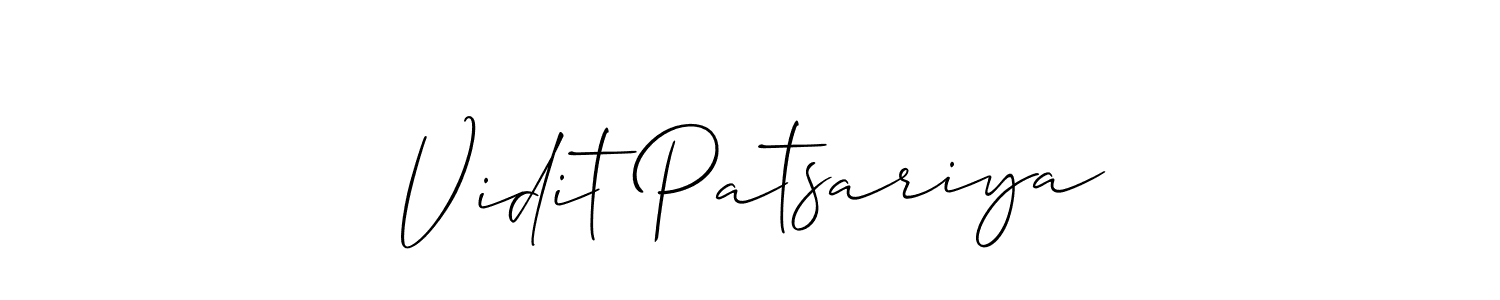 Make a beautiful signature design for name Vidit Patsariya. With this signature (Allison_Script) style, you can create a handwritten signature for free. Vidit Patsariya signature style 2 images and pictures png