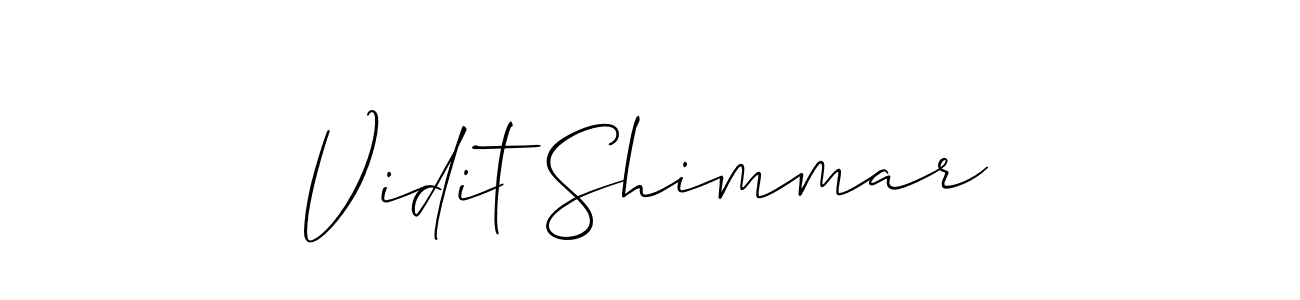 Also we have Vidit Shimmar name is the best signature style. Create professional handwritten signature collection using Allison_Script autograph style. Vidit Shimmar signature style 2 images and pictures png