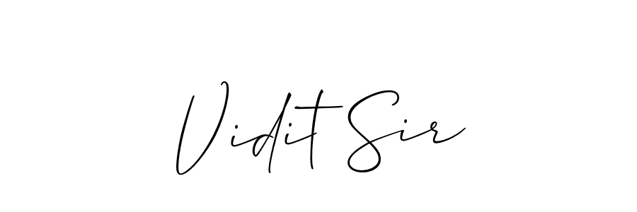 Vidit Sir stylish signature style. Best Handwritten Sign (Allison_Script) for my name. Handwritten Signature Collection Ideas for my name Vidit Sir. Vidit Sir signature style 2 images and pictures png
