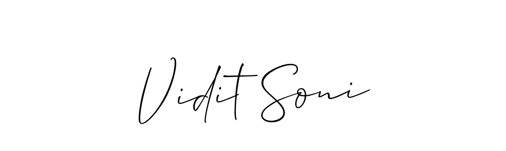 How to make Vidit Soni signature? Allison_Script is a professional autograph style. Create handwritten signature for Vidit Soni name. Vidit Soni signature style 2 images and pictures png