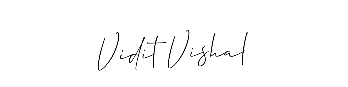 Make a beautiful signature design for name Vidit Vishal. With this signature (Allison_Script) style, you can create a handwritten signature for free. Vidit Vishal signature style 2 images and pictures png