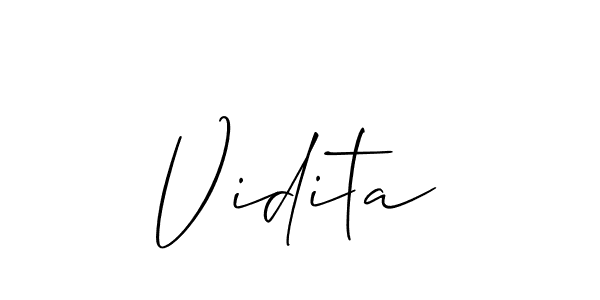 Similarly Allison_Script is the best handwritten signature design. Signature creator online .You can use it as an online autograph creator for name Vidita. Vidita signature style 2 images and pictures png