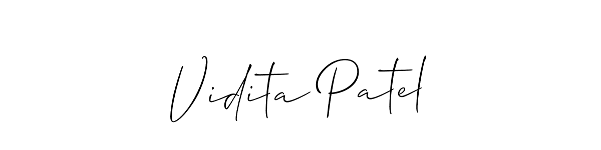Use a signature maker to create a handwritten signature online. With this signature software, you can design (Allison_Script) your own signature for name Vidita Patel. Vidita Patel signature style 2 images and pictures png