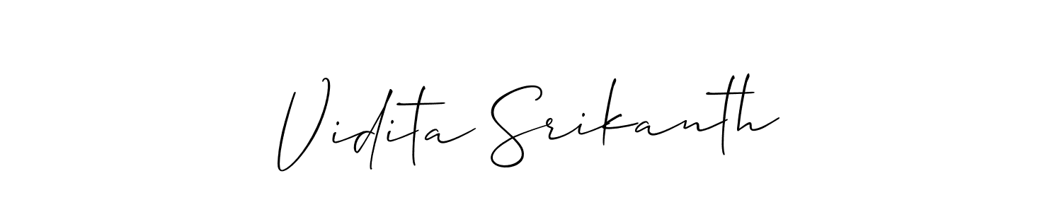 Make a beautiful signature design for name Vidita Srikanth. With this signature (Allison_Script) style, you can create a handwritten signature for free. Vidita Srikanth signature style 2 images and pictures png